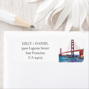 San Francisco Golden Gate Bridge Returadress Etikett
