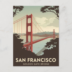 San Francisco Golden Gate Bridge Utsikt Vykort