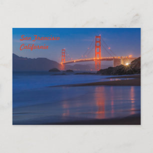San Francisco Golden Gate Bridge vid solnedgång Vykort