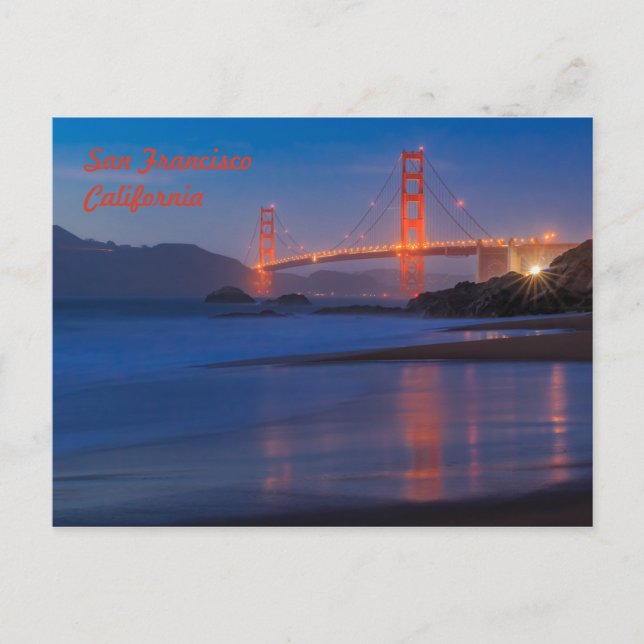 San Francisco Golden Gate Bridge vid solnedgång Vykort (Framsida)