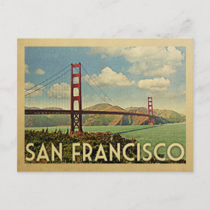 San Francisco Golden Gate Bridge Vintage Resa Vykort