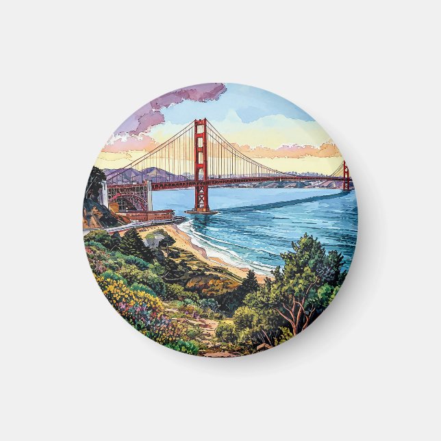 San Francisco Golden Gate-bron Magnet (Framsidan)