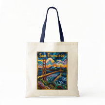 San Francisco Golden Gate i Van Gogh-stil konst