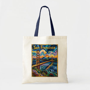 San Francisco Golden Gate i Van Gogh-stil konst Tygkasse