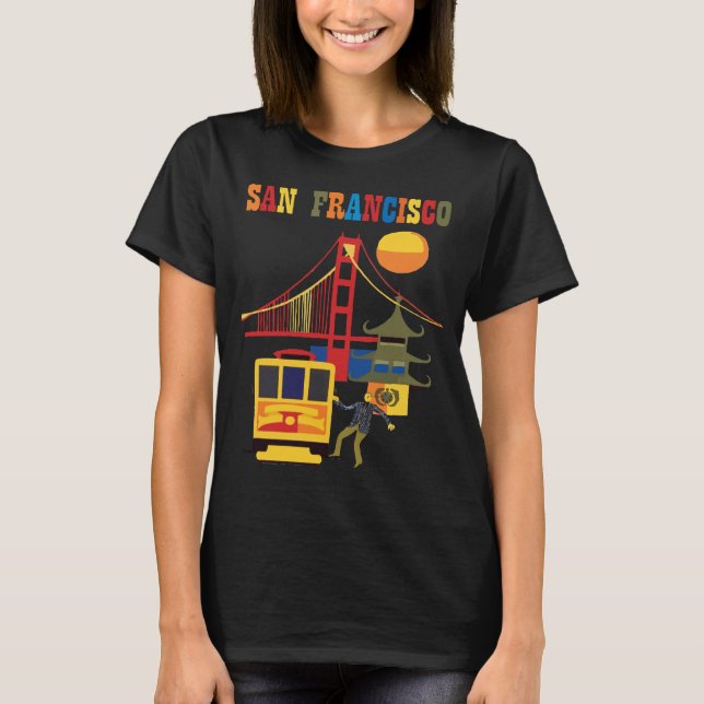 San Francisco Golden Gate Kabelvagn Resa T Shirt (Framsida)