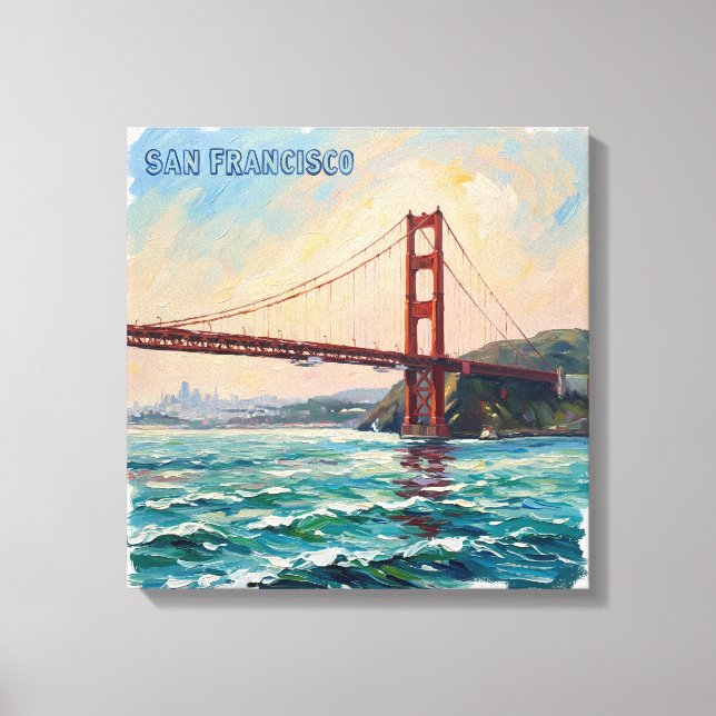 San Francisco Golden Gate Sjölandskap Canvas Konst (Framsida)