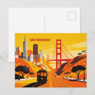 San Francisco Golden Gate Vintage Reseminskort Vykort