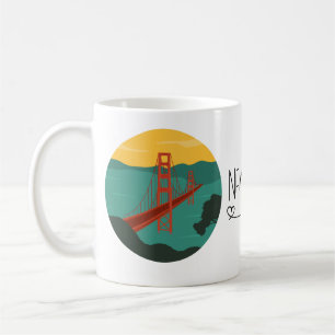 San Francisco - Golden Grind Bridge/anpassa namn Kaffemugg