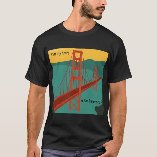 San Francisco - Golden Grind Bridge/ anpassa text T Shirt (Framsida)