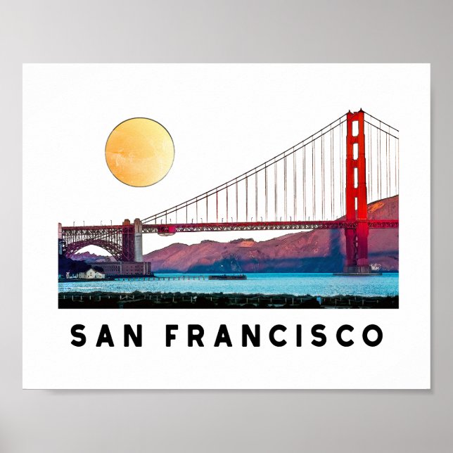San Francisco Golden Grind Bridge Architecture Art Poster (Framsidan)