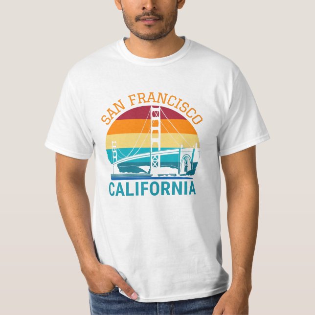 San Francisco Golden Grind Bridge California Gift T Shirt (Framsida)