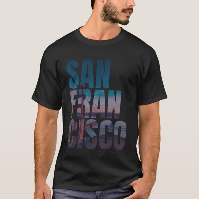 San Francisco Golden Grind Bridge California Landm T Shirt (Framsida)