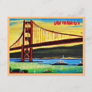 San Francisco Golden Grind Bridge-målning Helg Vykort