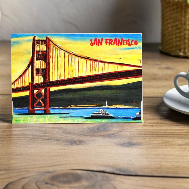 San Francisco Golden Grind Bridge-målning Vykort (Skapare uppladdad)