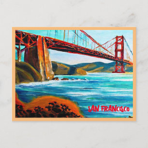 San Francisco Golden Grind Bridge-målning Vykort