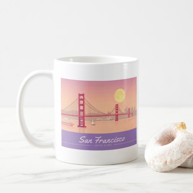 San Francisco Golden Grind Bridge Pastel Travel Kaffemugg (Med munk)