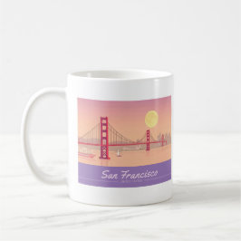 San Francisco Golden Grind Bridge Pastel Travel Kaffemugg
