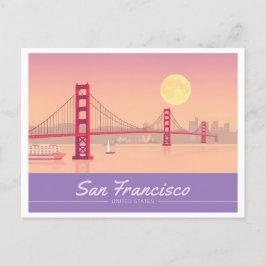 San Francisco Golden Grind Bridge Pastel Travel Vykort