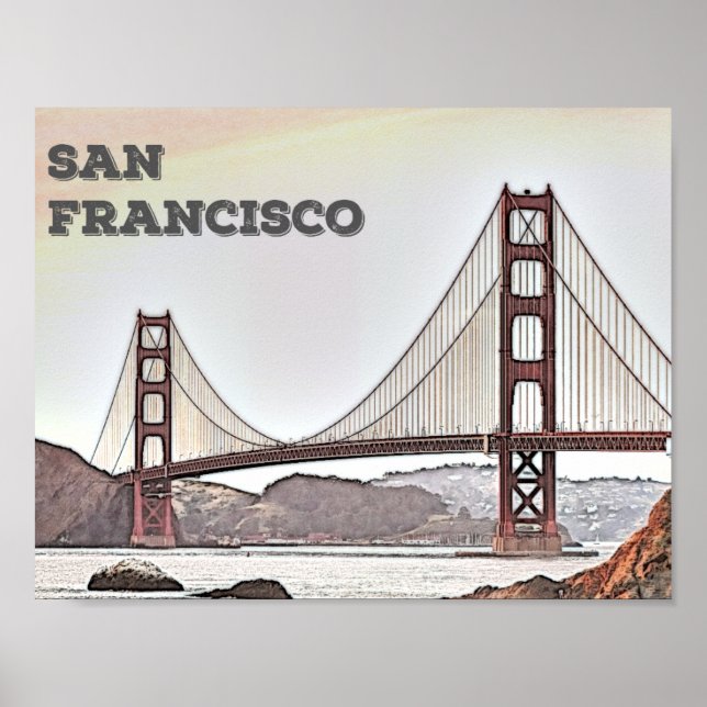 San Francisco - Golden Grind Bridge Poster (Framsidan)