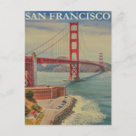 San Francisco Golden Grind Bridge Retro Vintage Vykort