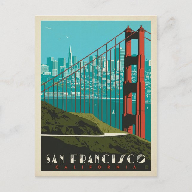 San Francisco | Golden Grind Bridge Skyline Vykort (Framsida)