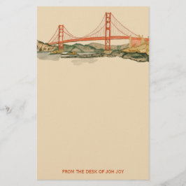 San Francisco Golden Grind Bridge Stationery Brevpapper