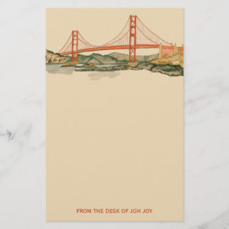 San Francisco Golden Grind Bridge Stationery Brevpapper