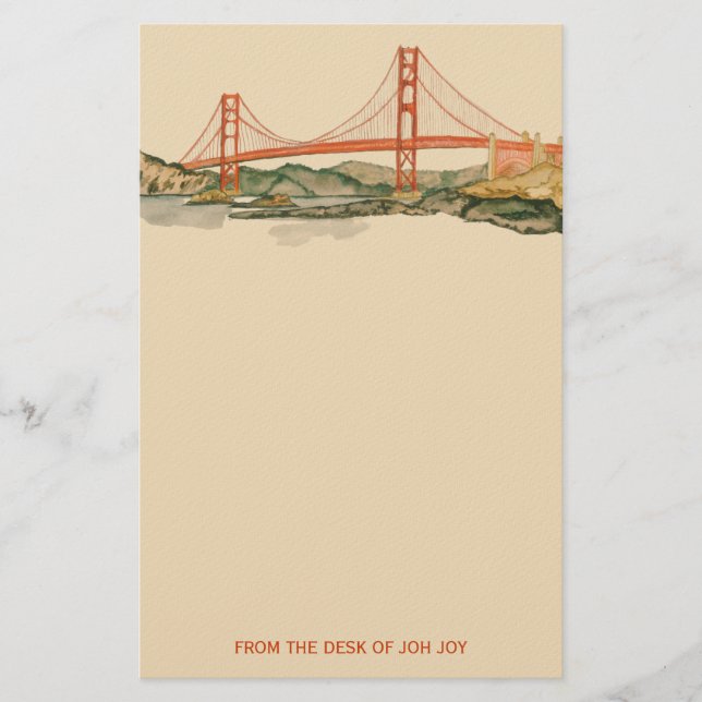 San Francisco Golden Grind Bridge Stationery Brevpapper (Framsida)