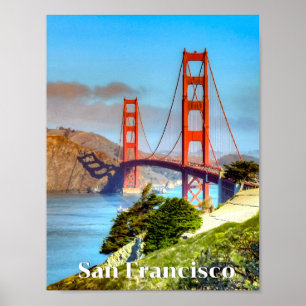 San Francisco, Golden Grind Bridge, Travel Poster