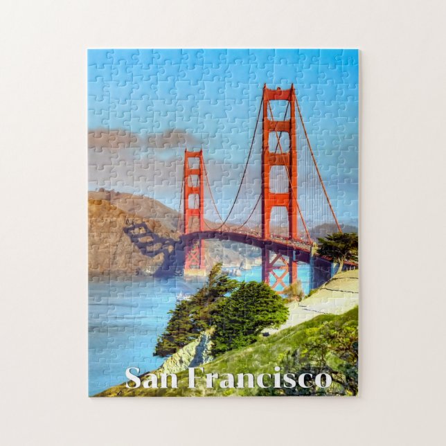 San Francisco, Golden Grind Bridge, Travel Poster Pussel (Vertikal)
