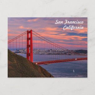 San Francisco Golden Grind Bridge vid solnedgången Vykort