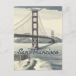 San Francisco Golden Grind Bridge ✪ Vintage stil Vykort