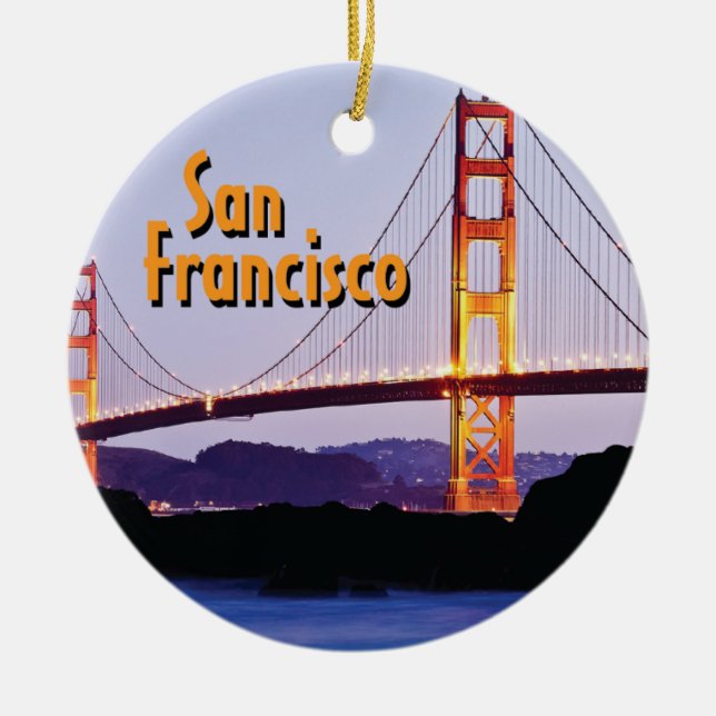 San Francisco Golden Grind Julgransprydnad Keramik (Framsidan)