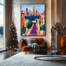 San Francisco Golden Grind och Streets i Fauvist Poster