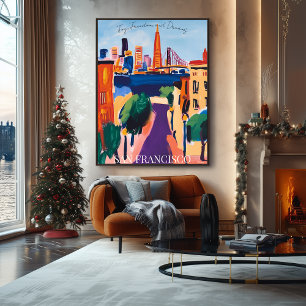 San Francisco Golden Grind och Streets i Fauvist Poster