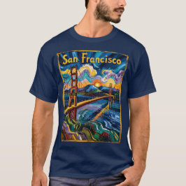 San Francisco Golden Grind Van Gogh Stil Art T Shirt