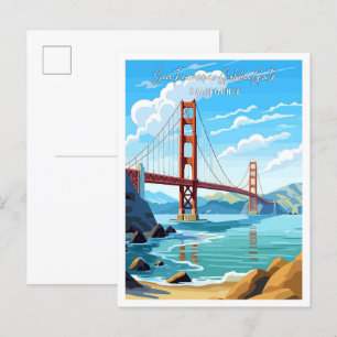 San Francisco Golden Grind vintage resor Vykort