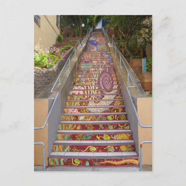 San Francisco Gömt Garden Steps #1 vykort (Framsida)