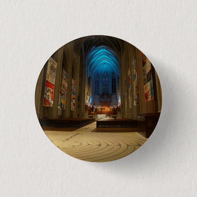 San Francisco Grace Cathedral #2 Pinback-knapp Knapp (Framsida)