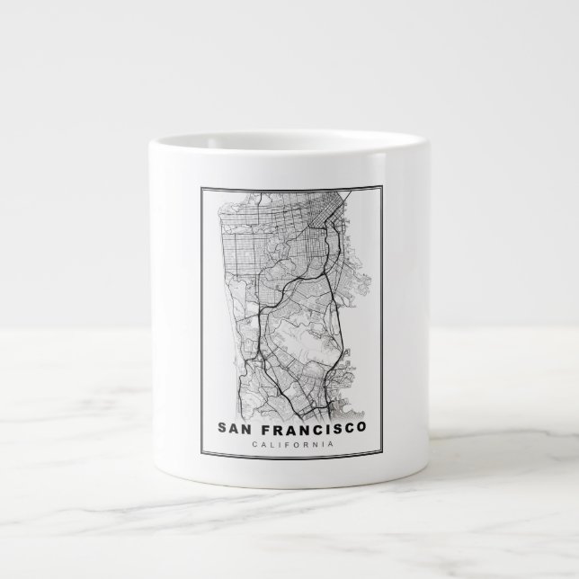 San Francisco-halvön karta Jumbo Mugg (Framsidan)
