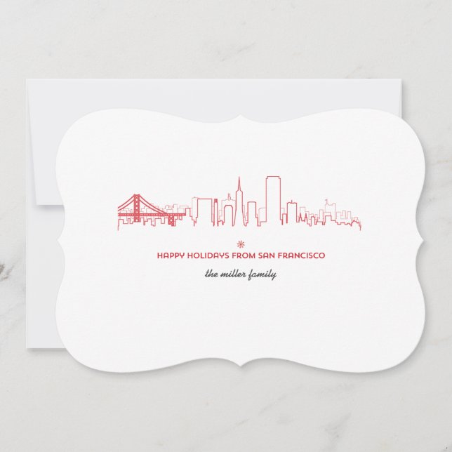 San Francisco Helgdag Skyline Julkort (Framsida)