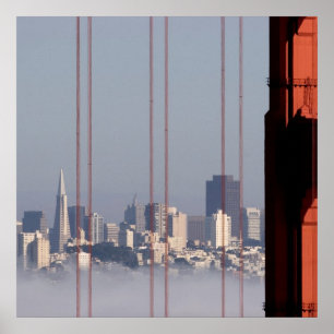 San Francisco horisont från den guld- grindbron Poster