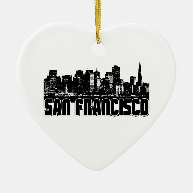 San Francisco horisont Julgransprydnad Keramik (Framsidan)