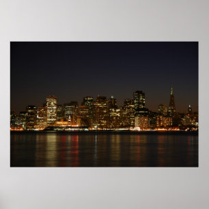San Francisco horisont på natten Poster