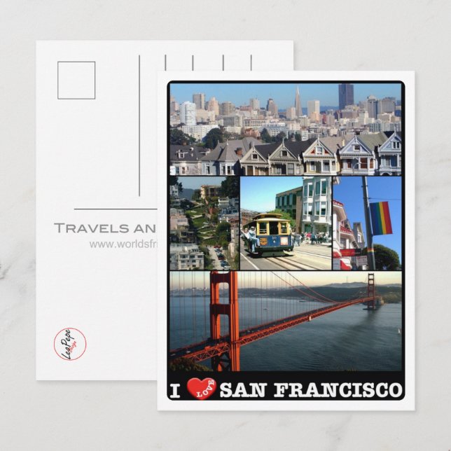 San Francisco - I Kärlek - Förenade Stater - Vykort (Fram/baksida)
