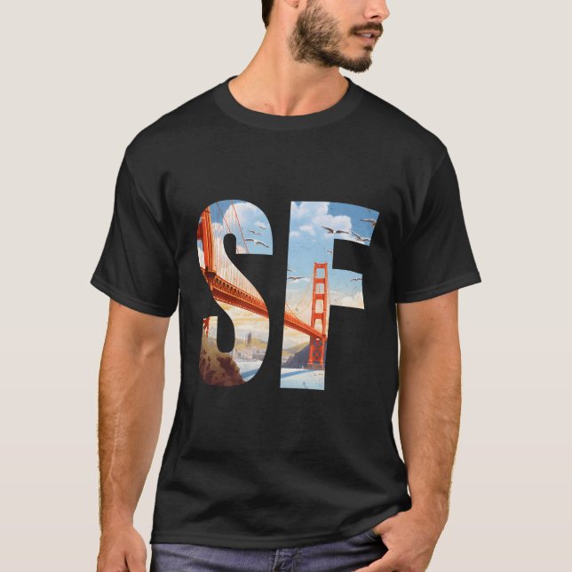 San Francisco Iconic Golden Grind Bridge Sf Shorel T Shirt (Framsida)