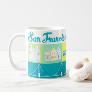San Francisco Icons Iconic Souvenir Modern Bright Kaffemugg