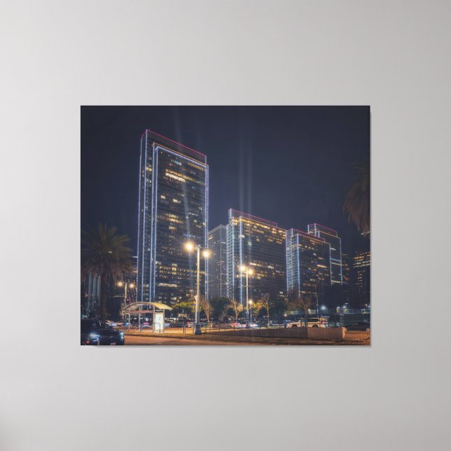 San Francisco Illuminated Cityscape på natten Canvastryck (Framsida)
