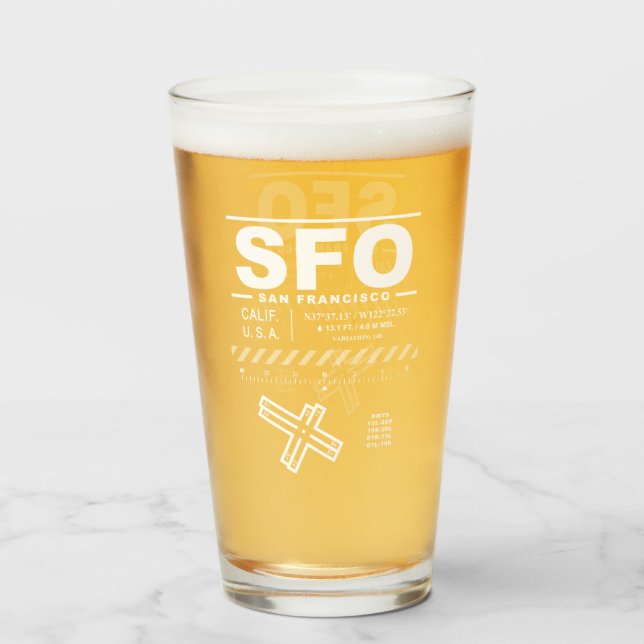 San Francisco International Airport SFO Glaskopp (Framsida fylld)