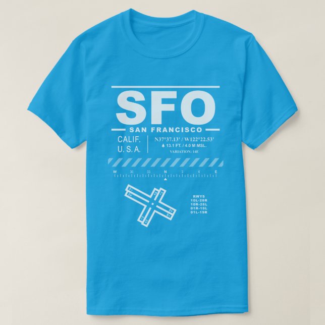 San Francisco Internationell flygplats SFO T-Shirt (Design framsida)
